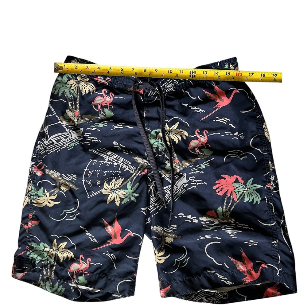 Tropical Print Men's Swim Shorts - Black